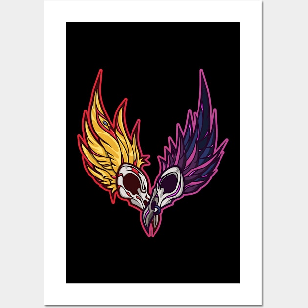 rakan y xayah plume kintsugi Wall Art by FamiFriki_V